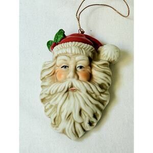 Midwest Importers Ceramic Hand Painted Santa Ornament